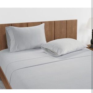 Elegant Blue Striped Linen Stripe Pillow Set
